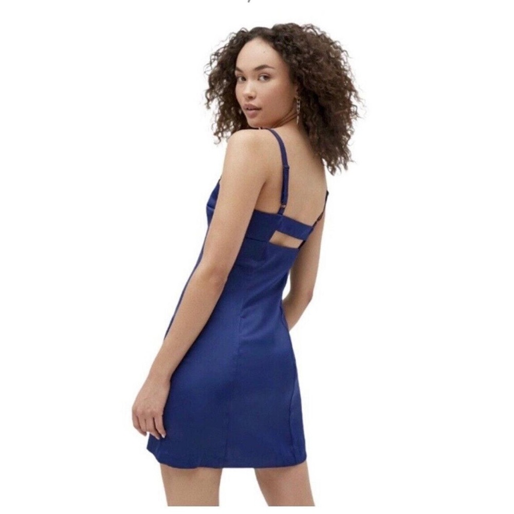 ✨Urban Outfitters Wesley Navy Blue Satin Slip Dress